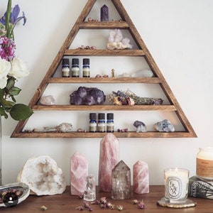 XXL Triangle display, wall altar, display shelf, altar, Large triangle altar, triangle altar, crystal display shelf, triangle shelf