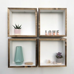 Box shelf - cube shelf - square shelf - modular shelving - floating shelf - geometric shelf - lovelifewood - white shelf - Trending deco