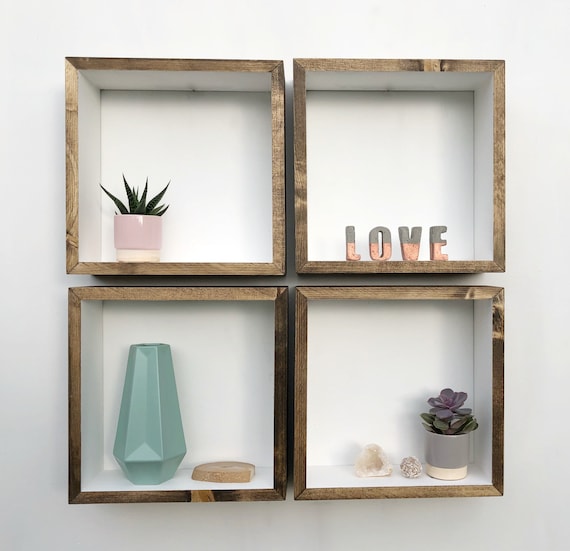 Square outlet box shelves
