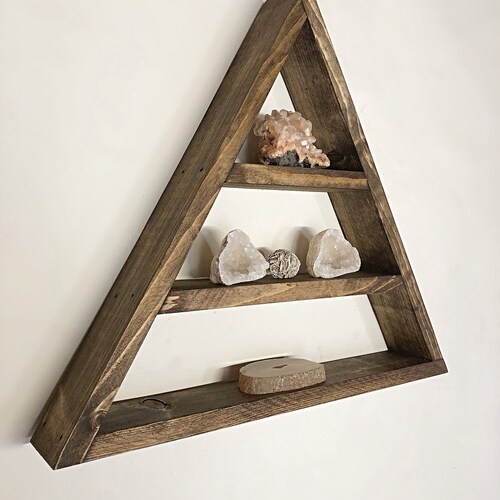 Triangle Altar Triangle Shelf Crystal Storage Crystal Etsy