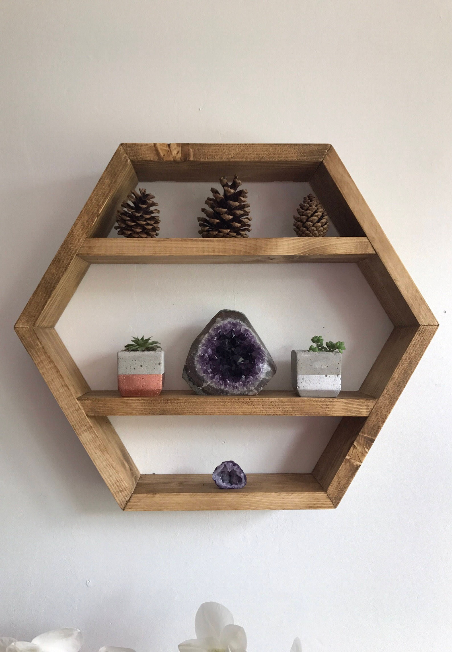 Hexagon Shelf, Shelf, Hexagonal Shelf, Rustic Shelf, Wood