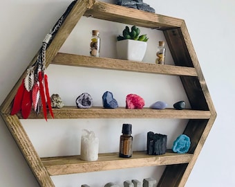 The Crystal ball - display shelf, essential oils shelf, altar shelf, oil storage, crystal storage, crystal shelf, altar, mineral display