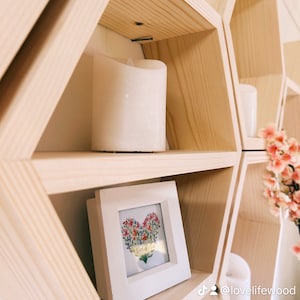 Hexagon shelf, hexagon shelves, honeycomb shelf, honeycomb shelves, floating hexagon shelf, floating honeycomb shelves
