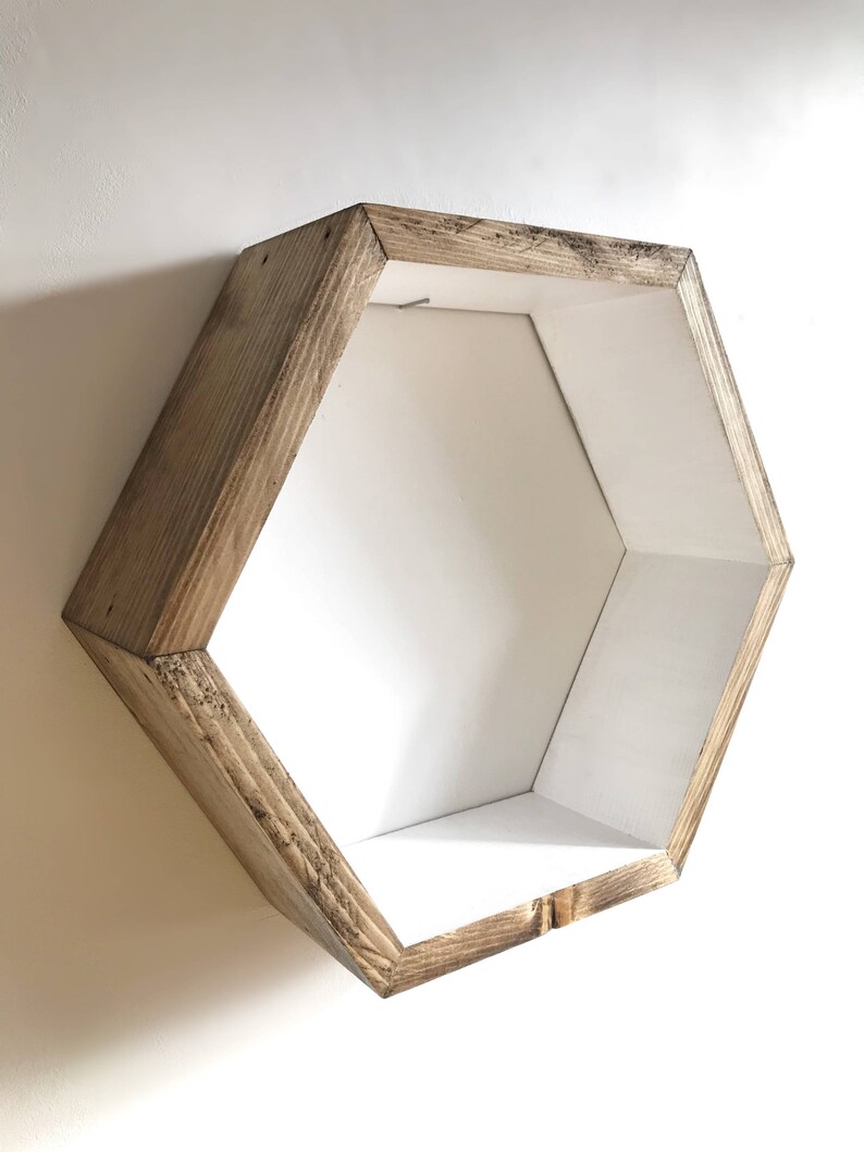 Large white Hexagon shelf hexagon shelves shelf Etsy