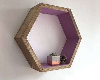 Purple shelf, rustic wood and purple shelf, purple decor shelf, floating purple shelf