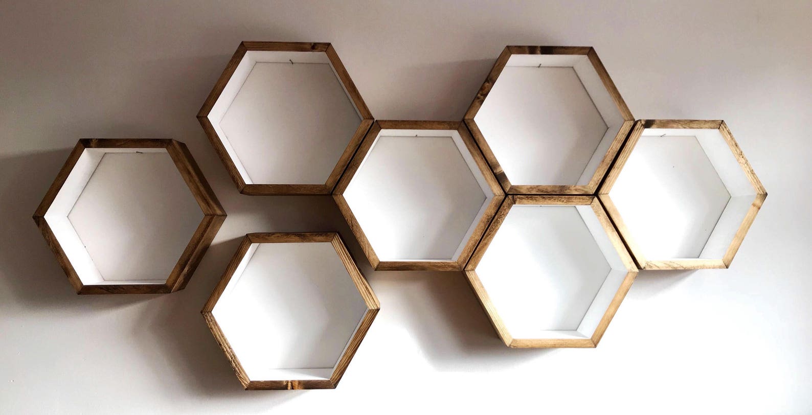 Large White Hexagon Shelf Hexagon Shelves Shelf Etsy UK