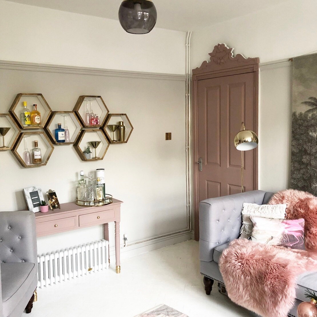 Large White Hexagon Shelf Hexagon Shelves Shelf Etsy UK