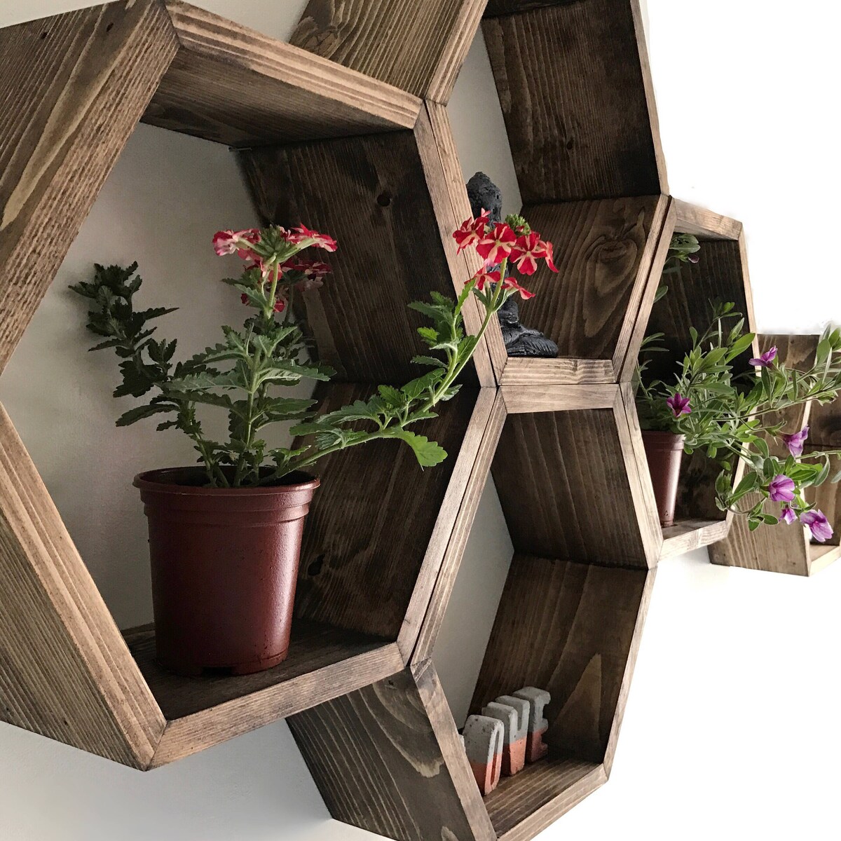 Large Hexagon Shelf, Solid Wood Shelf, Honeycomb Shelf, Floating Hexagon Shelf, Floating Honeycomb Shelves, Hexagonal Shelf, Rustic Shelf - Etsy