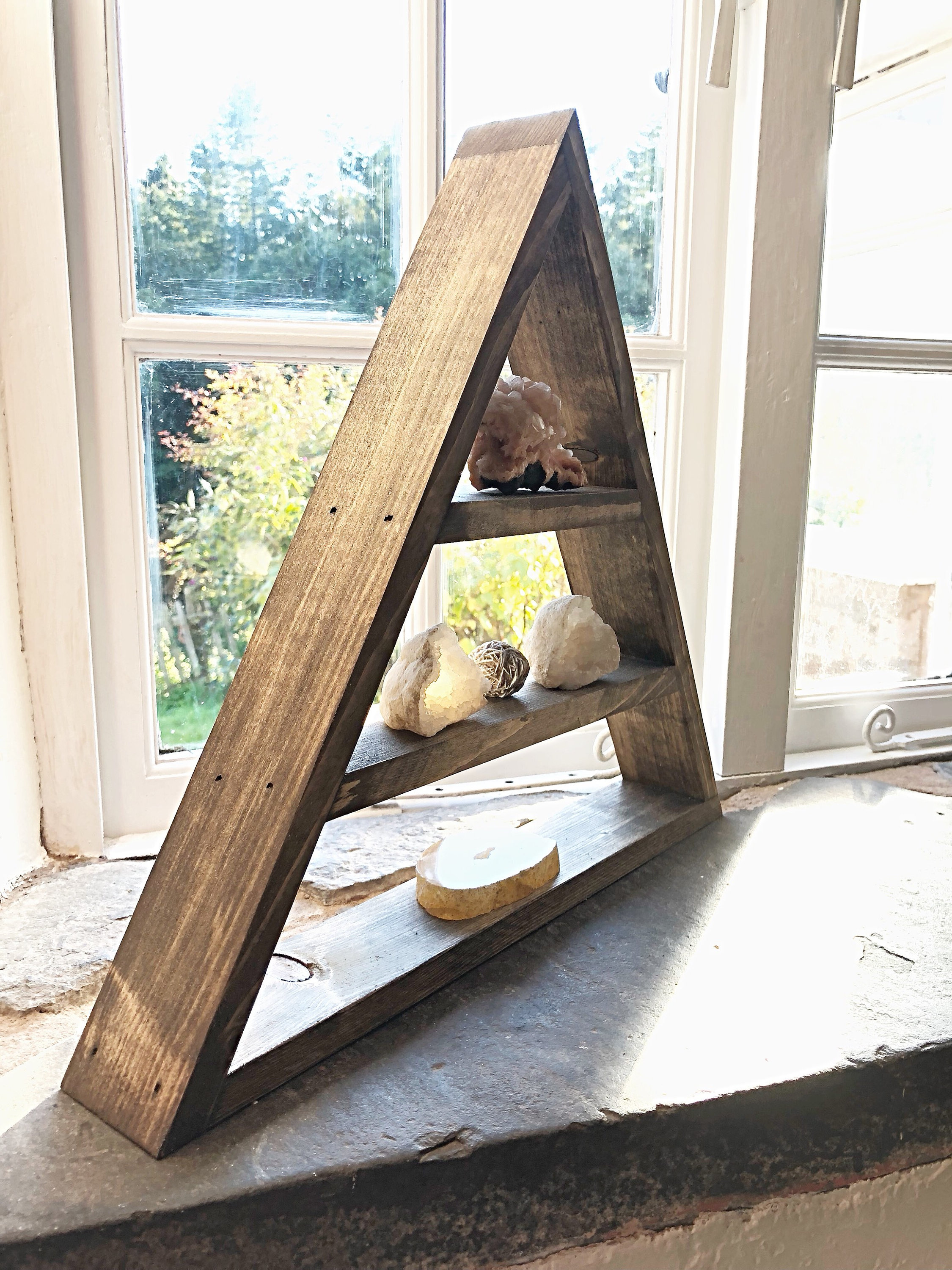 Triangle Altar Altar Shelf Crystal Storage Altar Wall Etsy UK