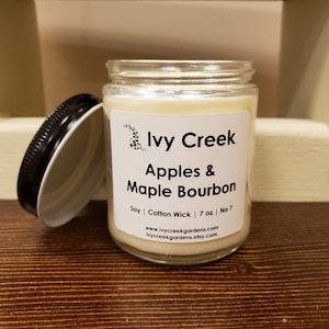 Apples & Maple Bourbon Candle: Hand-Poured Soy Blend, 7 oz
