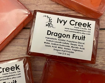 Dragon Fruit Honey Wine Soap | Natural Antioxidant Bar | Handmade 3.5 oz Soap | Luxury Skin Pampering | Small Batch Natural Bath Bar