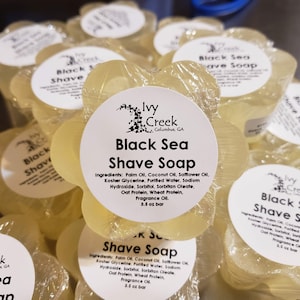 Black Sea Shave Soap: Glycerin-Based, Sweet & Salty Scent (3.5 oz)