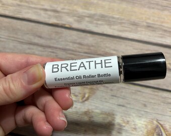 Rouleau d'huiles essentielles BREATHE | Aromathérapie eucalyptus menthe poivrée citron | Parfum naturel aux herbes | Cadeau anti-stress | 10 ml Ivy Creek