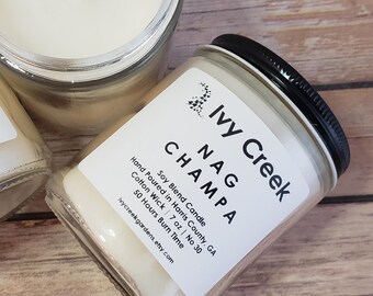 Nag Champa Candle | Warm Incense + Soft Floral Blend | Hand Poured Soy Wax Candle | Cozy Earthy Home Scent | 7 oz Small Batch Candle
