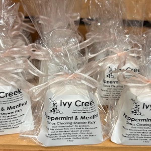 Sinus Clearing Shower Fizzies | Aromatherapy Shower Steamers | Invigorating Eucalyptus & Menthol | Handmade Self-Care Spa Gift
