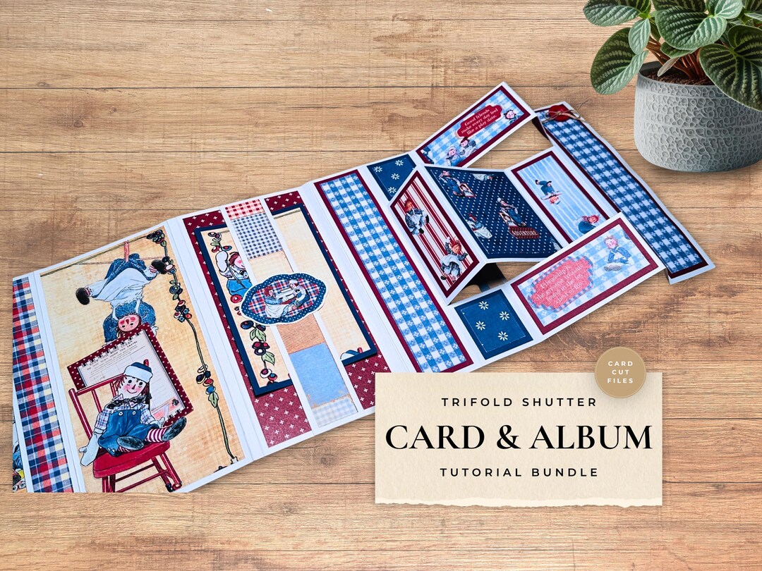 Trifold Shutter Card & Mini Album Tutorial | DIY Card SVG, Accordion ...
