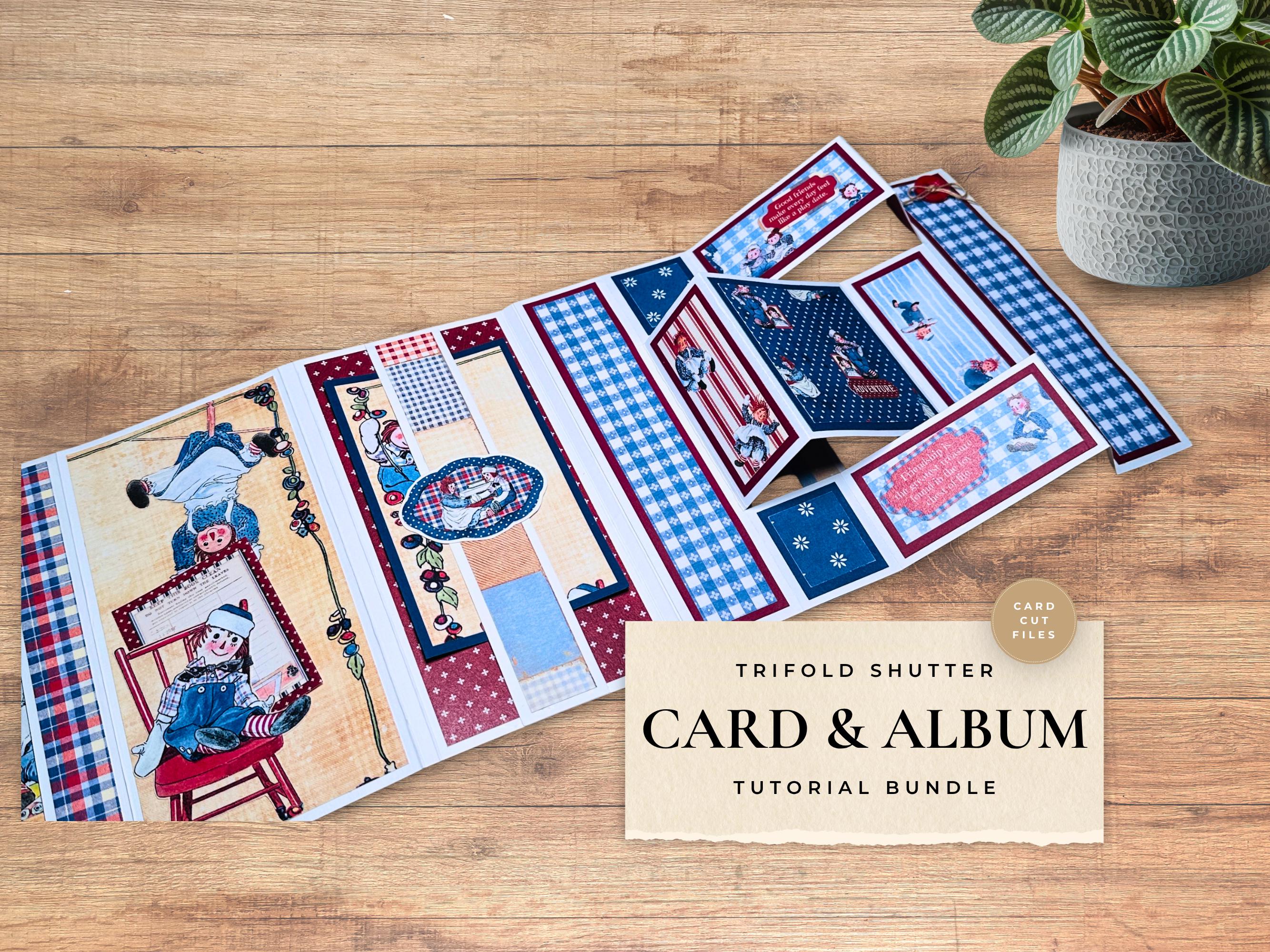 Trifold Shutter Card & Mini Album Tutorial | DIY Card SVG, Accordion ...