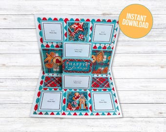 Pop-up fotokaart bundel met gesneden bestanden, maak je eigen kaart, doe-het-zelfkaart, snijgids, kaarttutorial, SVG