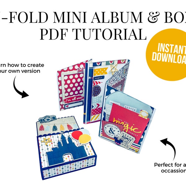 Z-Fold Mini Album & Box PDF Tutorial, Mini Album Tutorial, Box Tutorial, Create Your Own Album