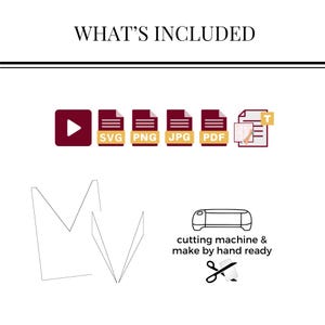 May include: What's Included: A digital download of a design in SVG, PNG, JPG, PDF, and a printable template. The design is ready to be cut with a cutting machine or made by hand.