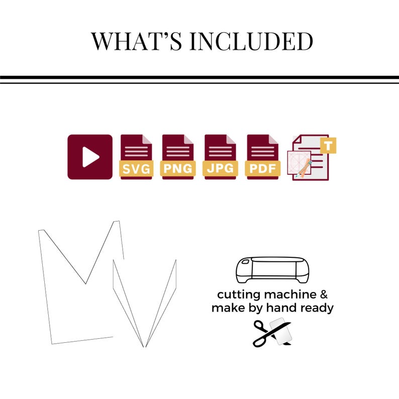 May include: What's Included: A digital download of a design in SVG, PNG, JPG, PDF, and a printable template. The design is ready to be cut with a cutting machine or made by hand.