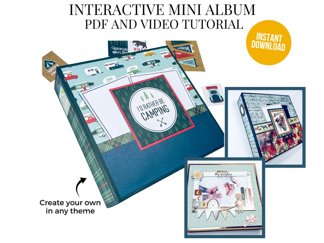 Interactive Mini Album PDF and Tutorial, DIY Mini Album, Make Your Own