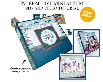 Mini album interactif au format PDF et tutoriel, mini album DIY, créez votre propre album, scrapbooking, album photo