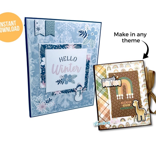 7x9 Interactive Mini Album, DIY Mini Album, Make Your Own Mini Album, PDF Cutting Guide, Video Tutorial