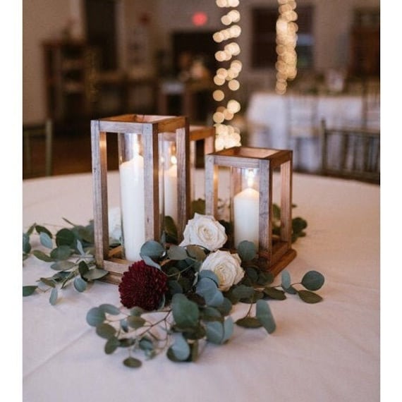 Rustic Wooden Lantern Wedding Centerpiece Farmhouse Style Etsy
