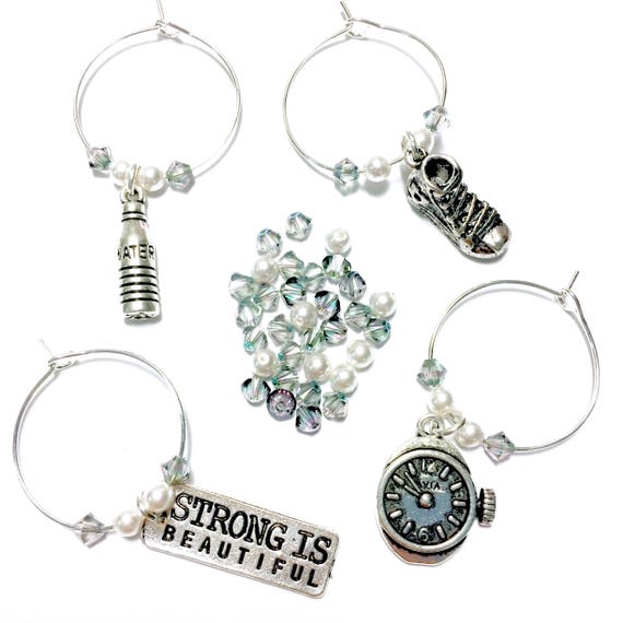 Wine Charms - "Fitness" - Wine Charm Set of 4