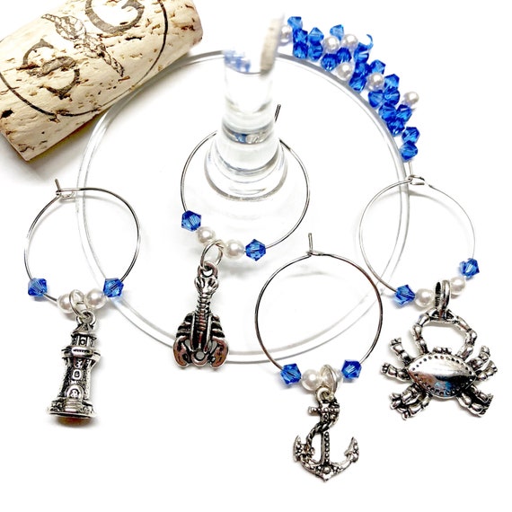 Wine Charms - "New England" - Wine Charm Set of 4