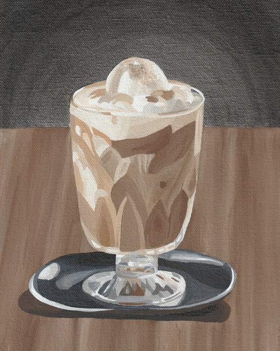 Affogato / Boozy Coffee / Cocktail Art / Bar Decor / Wall Art /  Acrylic on Canvas *Print* or *Original*