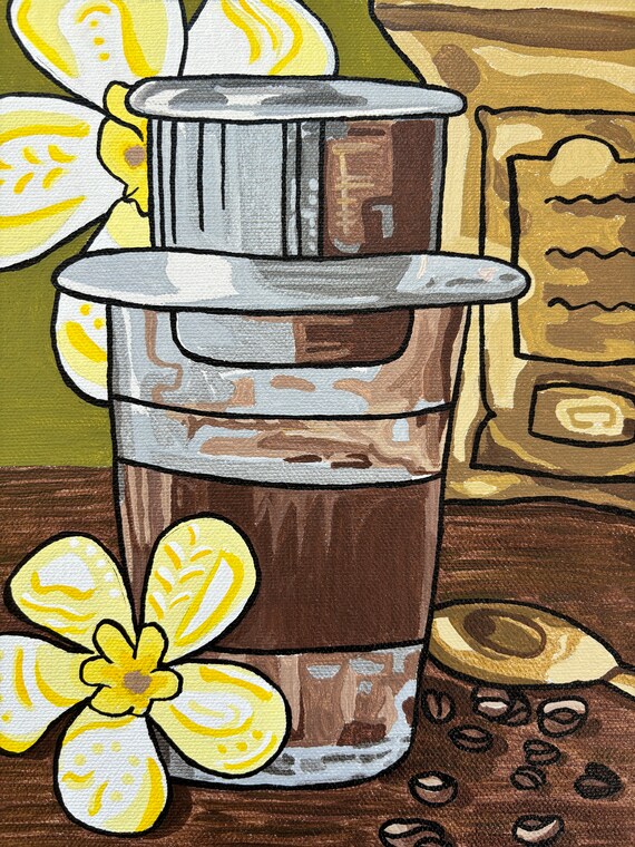 Vietnamese Coffee / Barista / Coffee Shop Art / Wall Art /  Acrylic on Canvas Prints