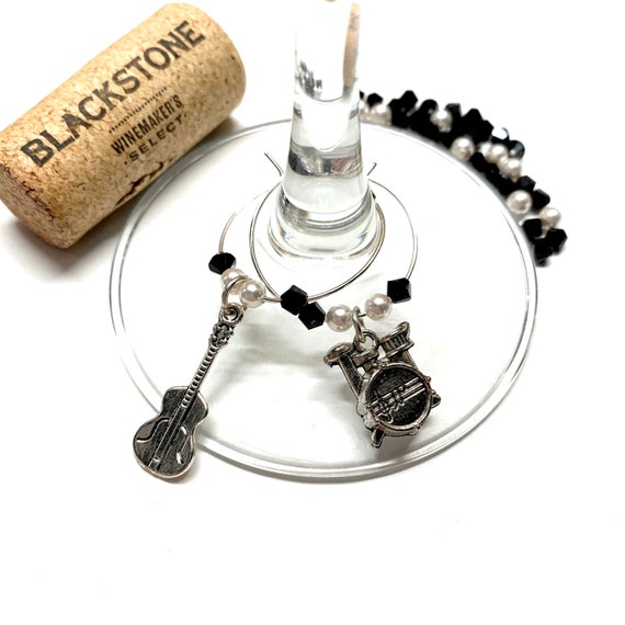 Wine Charms - "Garage Band" - Wine Charm Set of 2