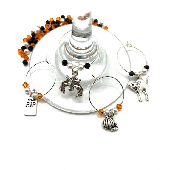 Wine Charms - "Halloween X" - Wine Charm Set of 4