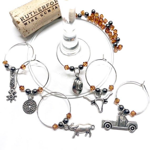 Wine Charms - "Texas Rodeo" - Wine Charm Set of 6