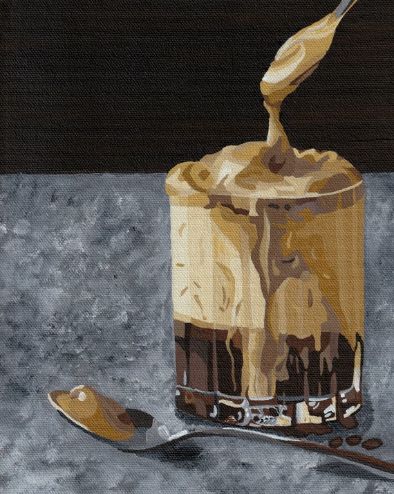 Whipped Coffee / White Russian / Cocktail Art / Bar Decor / Wall Art /  Acrylic on Canvas *Print* or *Original*
