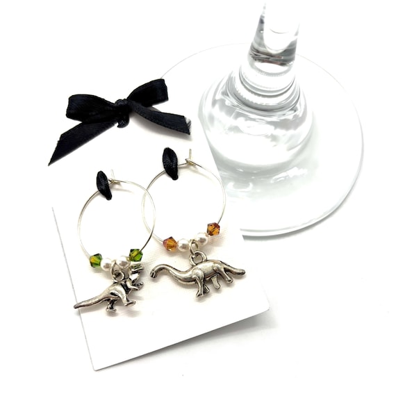 Wine Charms - "Dinosaurs" - Wine Charm Set 0f 2