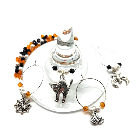 Wine Charms - "Halloween IX" - Wine Charm Set of 4
