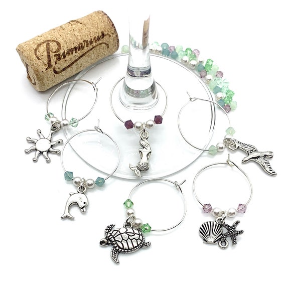 Wine Charms - "Mermaid Vibes" - Wine Charm Set of 6