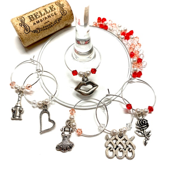 Wine Charms - "Valentine's Day" - Wine Charm Set of 6