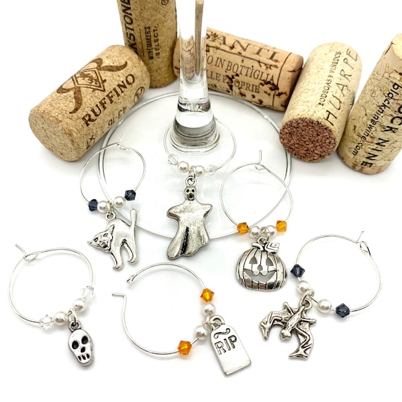 Wine Charms - "Halloween VII" - Wine Charm Set of 6