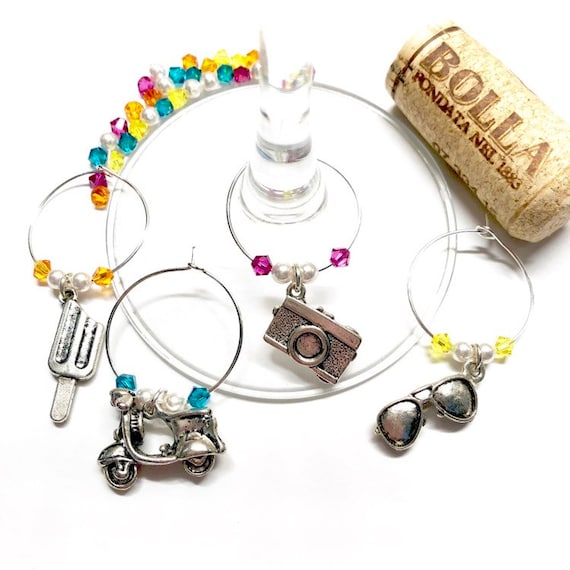 Wine Charms - "Spring Break / Summer " - Wine Charm Set of 4