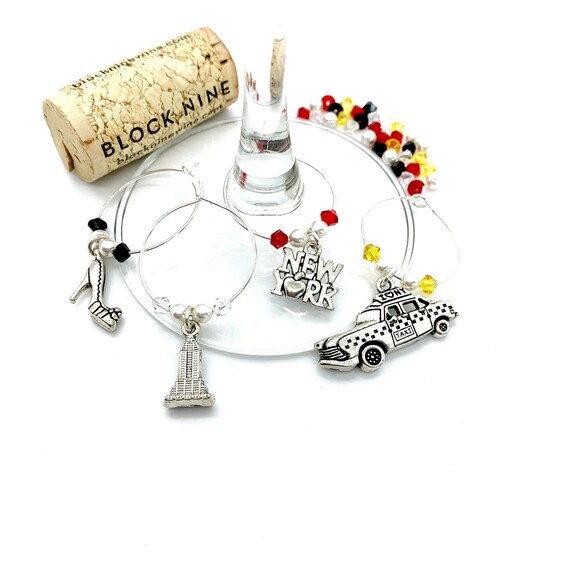 Wine Charms - "New York City" - Wine Charm Set of 4