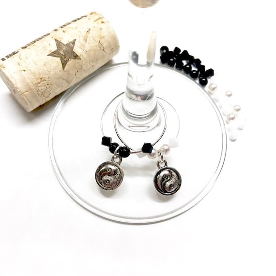 Wine Charms - "Yin & Yang" - Wine Charm Set of 2