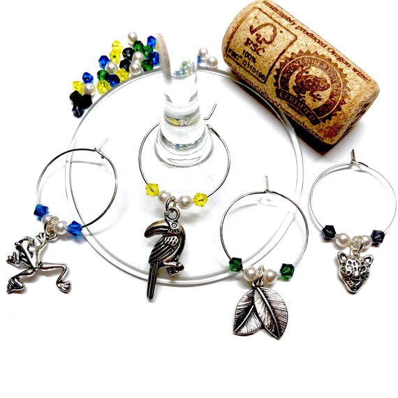 Wine Charms - "Rainforest" - Wine Charm Set of 4