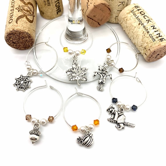 Wine Charms - "Fall Harvest" - Wine Charms Set of 6