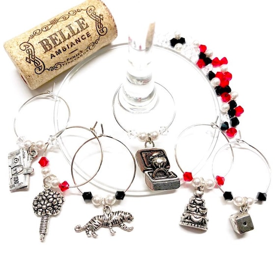 Wine Charms - "When In Vegas..." - Wine Charm Set of 6
