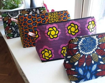 Vanity Bag in African Wax Fabric; Mini Tote Bag in Wax; Wax Fabric Storage Kit; Wax pouch