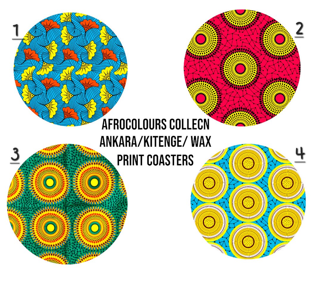 African Inspired Coasters, Cork Back Coasters, Gift Coasters, Coasters
